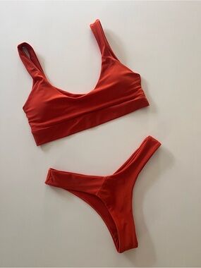 Rust Orange Scoop Neck Bikini S/XS NEW